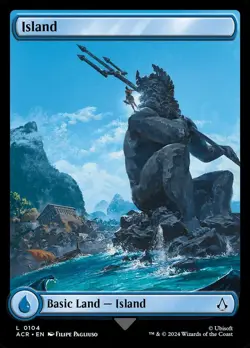 1x - ISLAND - #104 - Full Art - Universes Beyond: Assassin's Creed - NM MTG - Image 1