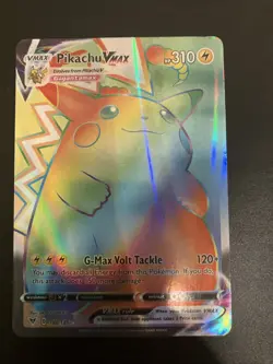 PokÃ©mon Pikachu VMAX Rainbow Rare Card 310 HP Gigantamax Thunderbolt - Image 1