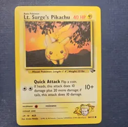 Lt. Surge's Pikachu 84/132 Pokemon TCG Gym Challenge Unlimited NM/MT Card WOTC - Image 1