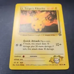 Lt. Surge's Pikachu 84/132 Pokemon TCG Gym Challenge Unlimited NM/MT Card WOTC - Image 2