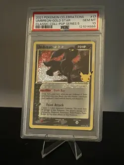 PokÃ©mon TCG Umbreon Star Celebrations Classic Collection Card 17/17 PSA 10 - Image 1