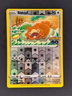 Pokemon Go Bidoof Unpeeled Ditto Reverse Holo Card 059/078 PokÃ©mon TCG - Image 1