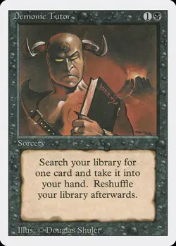 Demonic Tutor Revised Edition Regular MTG Card Magic The Gathering MP - Image 1