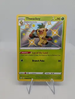 Thwackey Shining Fates: Shiny Vault SV005/SV122 Pokemon TCG Holo Card - NM - Image 1