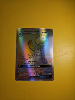 PokÃ©mon Ampharos GX Team Up 185/181 Secret Rare SM Rainbow Holo Card - Image 1