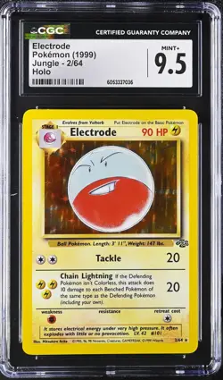 CGC 9 MINT+ Electrode 1999 Jungle 2/64 Holo Pokemon Card psa - Image 1