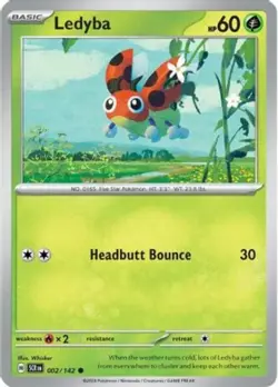 Ledyba - 002/142 - Common - Reverse Holo NM, English Pokemon Stellar Crown - Image 1