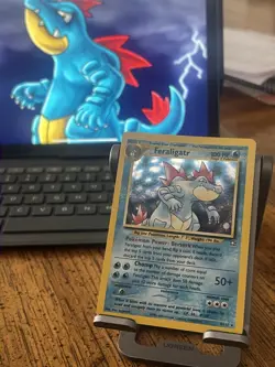 PokÃ©mon TCG Feraligatr Neo Genesis Holo Unlimited Rare Card 4/111 - Image 1