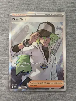 Pokemon TCG N's Plan 163/086 Sv: Black Bolt Double Rare Trainer MINT  - Image 1