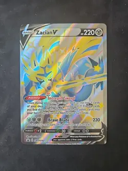 Zacian v SWSH292 Sword & Shield Black Star Promo Shiny Holo Card NM Condition - Image 1
