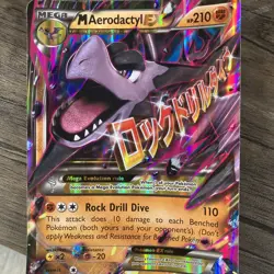 Mega M Aerodactyl EX Pokemon Card Holo Ultra Rare XY98 Black Star Promo - MP - Image 1