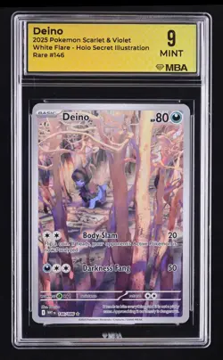 2025 Pokemon Scarlet & Violet White Flare Deino #146 MBA 9 - Image 1