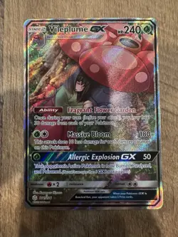 PokÃ©mon Vileplume GX TCG Cosmic Eclipse Holo Card 211/236 Full Art Ultra Rare - Image 1