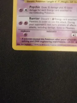 PokÃ©mon TCG Base Set Mewtwo Holo Card 10/102 Vintage Rare MP/HP Unlimited 1999 - Image 5