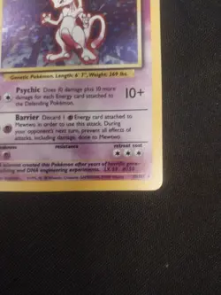 PokÃ©mon TCG Base Set Mewtwo Holo Card 10/102 Vintage Rare MP/HP Unlimited 1999 - Image 6