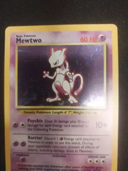 PokÃ©mon TCG Base Set Mewtwo Holo Card 10/102 Vintage Rare MP/HP Unlimited 1999 - Image 7