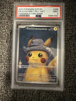 PSA 9 Pikachu with Grey Felt Hat 085 Sv: Scarlet & Violet Promo Card - Image 1