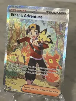 PokÃ©mon TCG Destined Rivals Ethan's Adventure Full Art Trainer Card 236/182 NM - Image 1