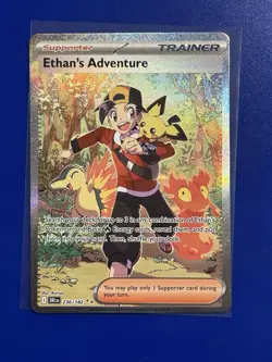 PokÃ©mon TCG Destined Rivals Ethan's Adventure Full Art Trainer Card 236/182 NM - Image 2