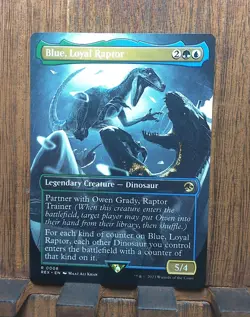 MTG🌳🌊 Blue, Loyal Raptor (Borderless) Universes Beyond: Jurassic World Col❤.. - Image 2