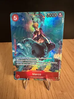 One Piece Card Game Marco OP03-013 SR Alternate Art Parallel Card NM - Image 1