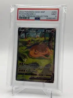 Pokemon Charizard v SWSH260 Sword & Shield Promo Ultra Holo Rare Card Psa 9 Mint - Image 2