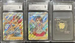 CGC 8 9 8 PHOEBE 161 GLORIA TG26 CLEFAIRY 24K CANDY GOLD PLATING STICKER POKEMON - Image 1
