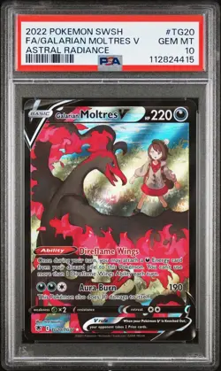 2022 Pokemon Galarian Moltres V TG20/TG30 Astral Radiance Full Art PSA 10 Gem mt - Image 1