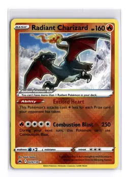 Radiant Charizard 020/159 Crown Zenith Radiant Rare Holo NM Pokemon Card - Image 1