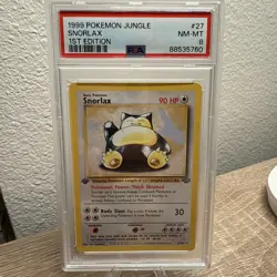 PokÃ©mon TCG Snorlax Jungle Card 27/64 First Edition Vintage 1999 WOTC PSA8 - Image 1