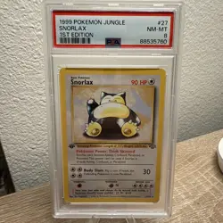 PokÃ©mon TCG Snorlax Jungle Card 27/64 First Edition Vintage 1999 WOTC PSA8 - Image 2
