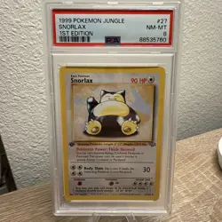 PokÃ©mon TCG Snorlax Jungle Card 27/64 First Edition Vintage 1999 WOTC PSA8 - Image 4