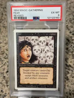 1994 MtG Magic the Gathering Revised Fear PSA 9 Mint *Only 14 Graded Higher* - Image 1