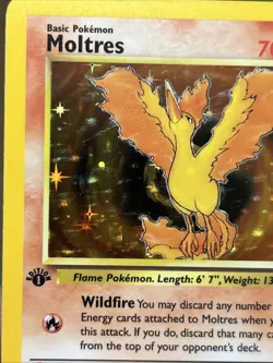 PokÃ©mon TCG Moltres Holo Rare Card 12/62 Fossil 1st Edition - Image 3