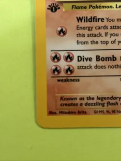 PokÃ©mon TCG Moltres Holo Rare Card 12/62 Fossil 1st Edition - Image 5