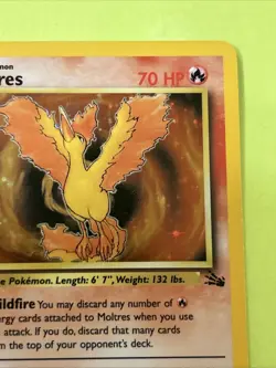 PokÃ©mon TCG Moltres Holo Rare Card 12/62 Fossil 1st Edition - Image 7