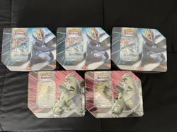 Pokemon TCG v Strikers Tyranitar and Empoleon tins (5 tins) NEW! FACTORY SEALED! - Image 1