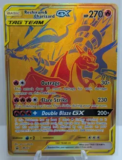 Pokemon SM247 Reshiram & Charizard GX Promo Card NM - Image 1