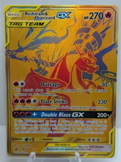 Pokemon SM247 Reshiram & Charizard GX Promo Card NM - Image 13