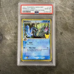 PSA 10 2021 POKEMON SWSH BLACK STAR PROMO CELEBRATIONS COLL #136 MIMIKYU-HOLO - Image 1
