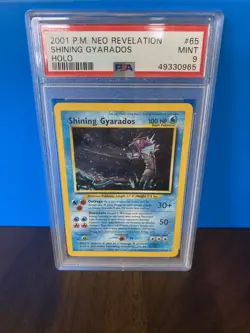 PokÃ©mon TCG Shining Gyarados Holo Neo Revelation Card 65/64 PSA 9 - Image 1