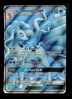 Alolan Ninetales GX 132/145 Guardians Rising 2017 Full Art Holo PokÃ©mon Card TCG - Image 1