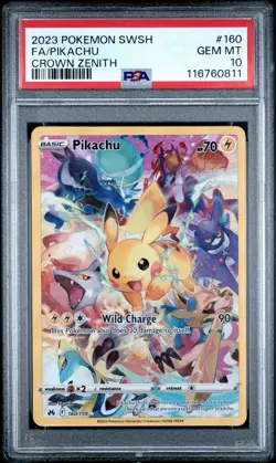 2023 POKEMON SWORD AND SHIELD CROWN ZENITH FULL ART/PIKACHU 160 PSA 10 GEM MINT - Image 1