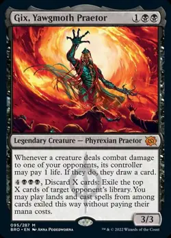 NM-Mint, English MTG Regular Gix, Yawgmoth Praetor The Brothers' War Magic the G - Image 1