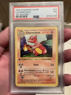 Pokemon Card Shadowless Charmeleon 1st Edition 24/102 Base Set PSA 7 - Image 1