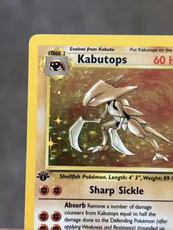 PokÃ©mon TCG Original Fossil Set Kabutops Card 9/62 1st Edition Rare Holo - Image 2