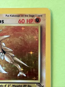 PokÃ©mon TCG Original Fossil Set Kabutops Card 9/62 1st Edition Rare Holo - Image 7