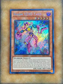 Yugioh Vision HERO Faris RA01-EN004 Secret Rare 1st Ed NM - Image 1