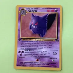 PokÃ©mon Gengar TCG 20/62 Fossil 1st Edition Regular Rare Never Played Nice Card - Image 1