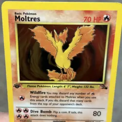 PokÃ©mon TCG Moltres Holo Rare Card 12/62 Fossil 1st Edition Nice Holo - Image 5